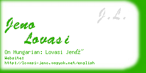 jeno lovasi business card